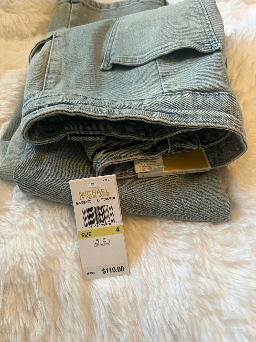 Michael Kors Straight Leg Jeans in Light Stone Wash